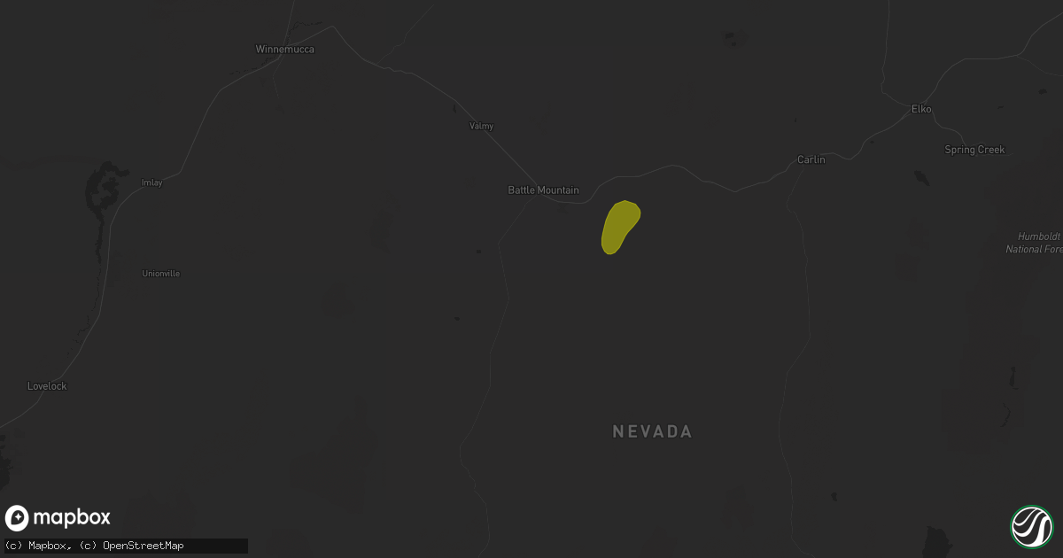 Hail map in Battle Mountain, NV on May 24, 2023