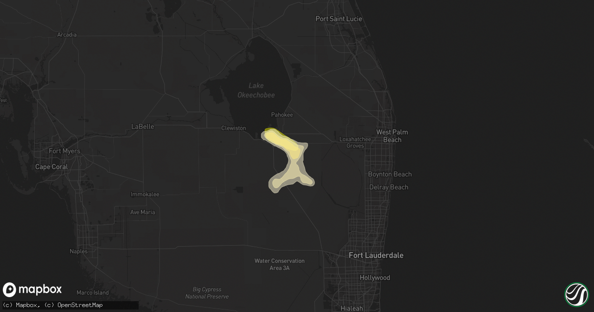 Hail map in Belle Glade, FL on May 24, 2023
