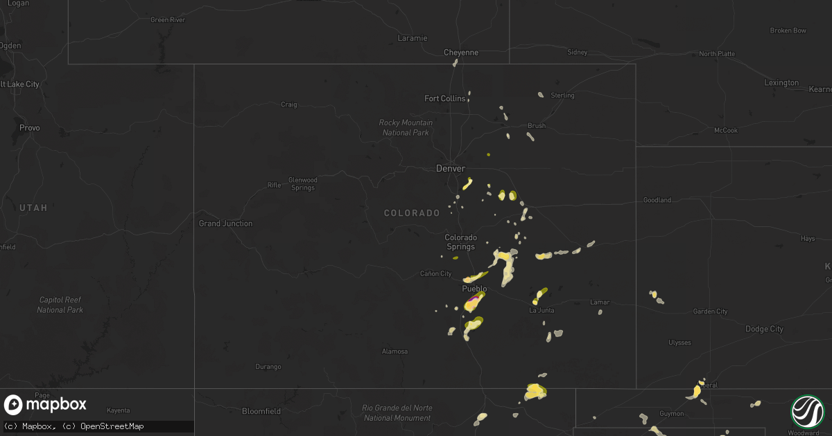 Hail map in Colorado on May 24, 2023