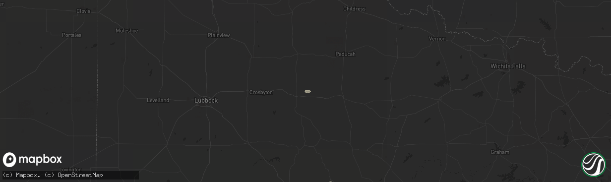Hail map in Dickens, TX on May 24, 2023