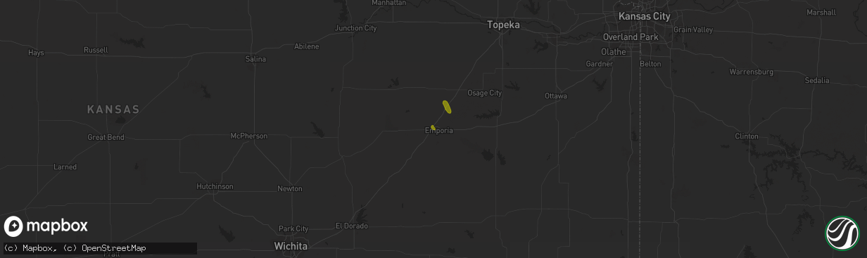 Hail map in Emporia, KS on May 24, 2023