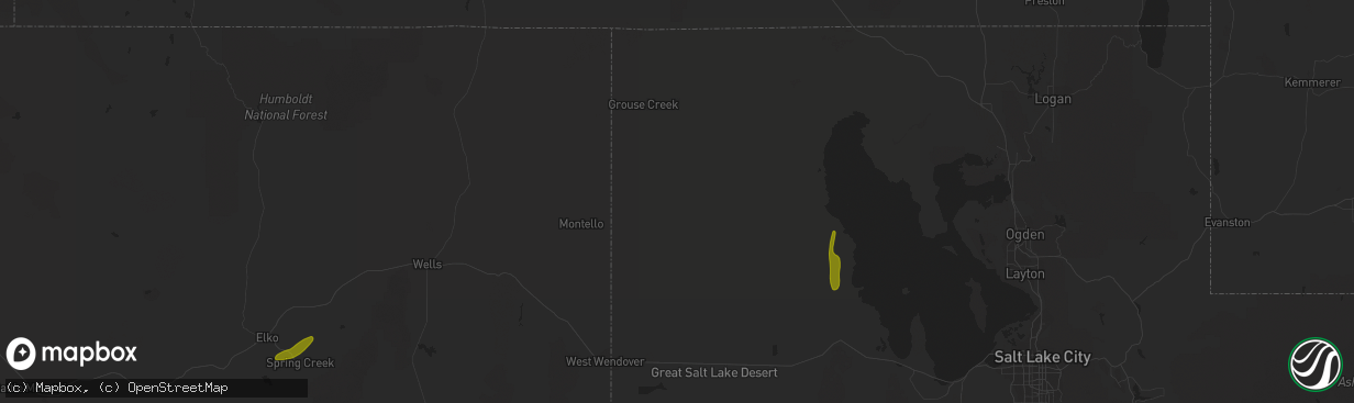 Hail map in Grouse Creek, UT on May 24, 2023