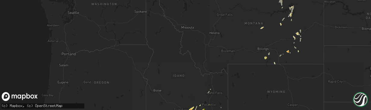 Hail map in Idaho on May 24, 2023