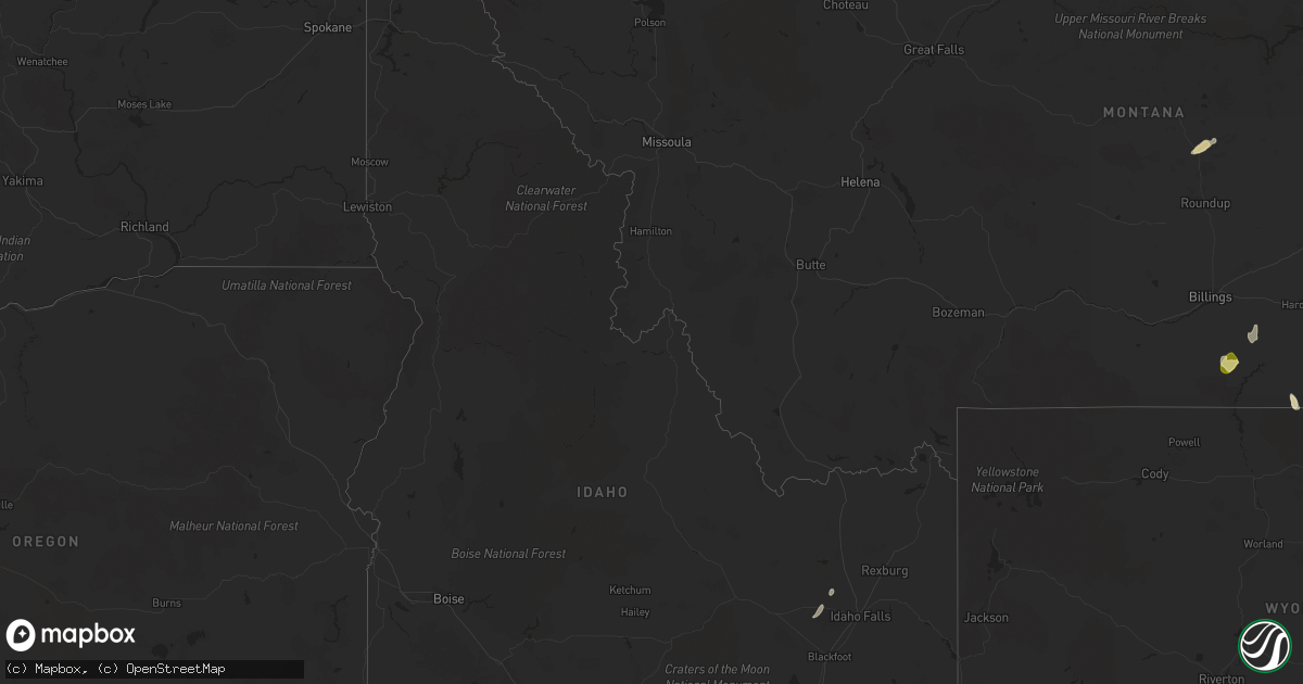 Hail map in Idaho on May 24, 2023