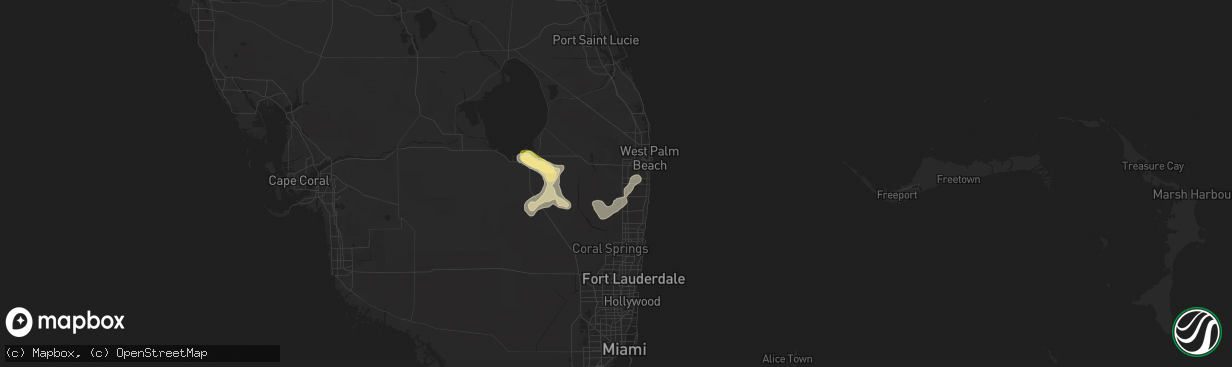 Hail map in Lake Worth, FL on May 24, 2023
