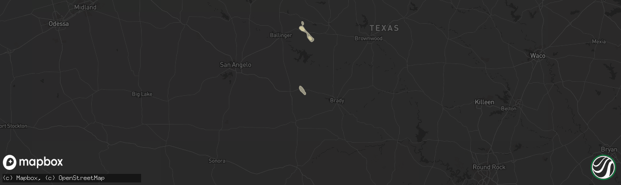 Hail map in Melvin, TX on May 24, 2023