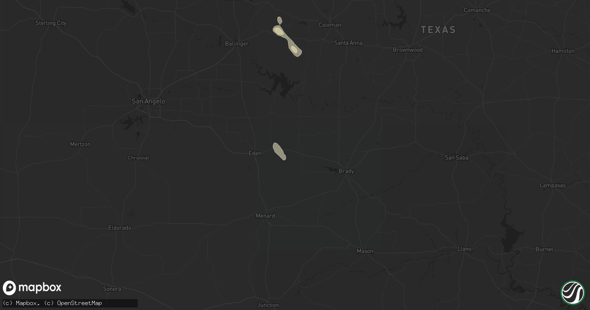 Hail map in Melvin, TX on May 24, 2023