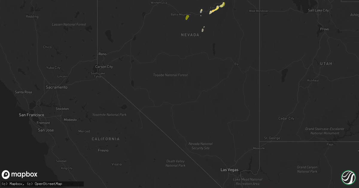 Hail map in Nevada on May 24, 2023