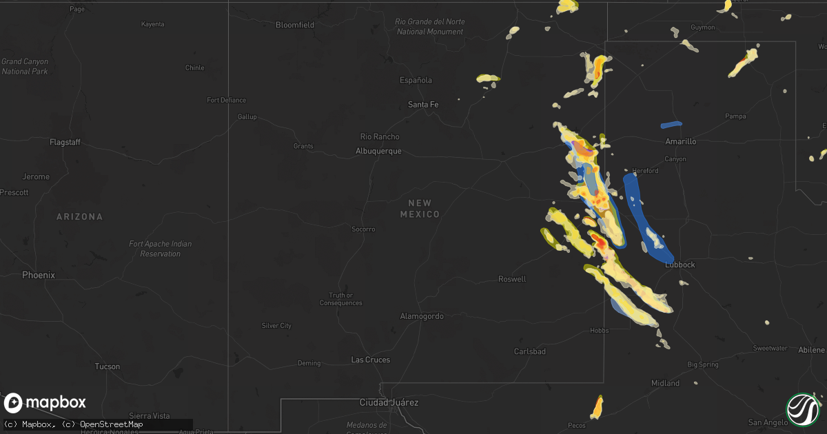 Hail map in New Mexico on May 24, 2023