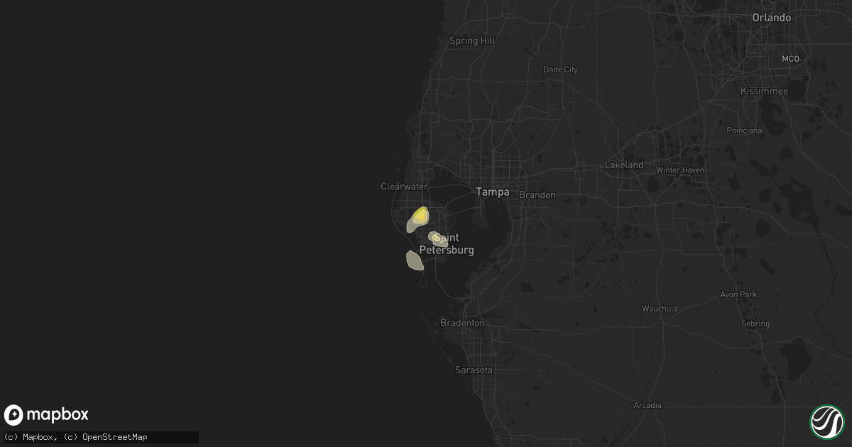 Hail map in Pinellas Park, FL on May 24, 2023