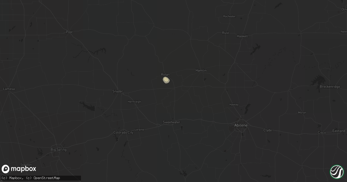 Hail map in Roby, TX on May 24, 2023