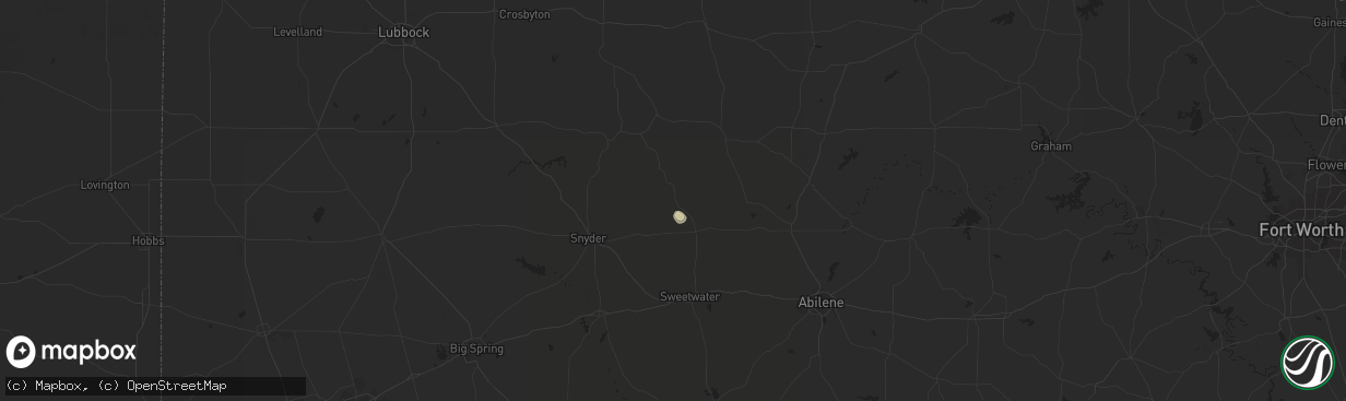 Hail map in Rotan, TX on May 24, 2023