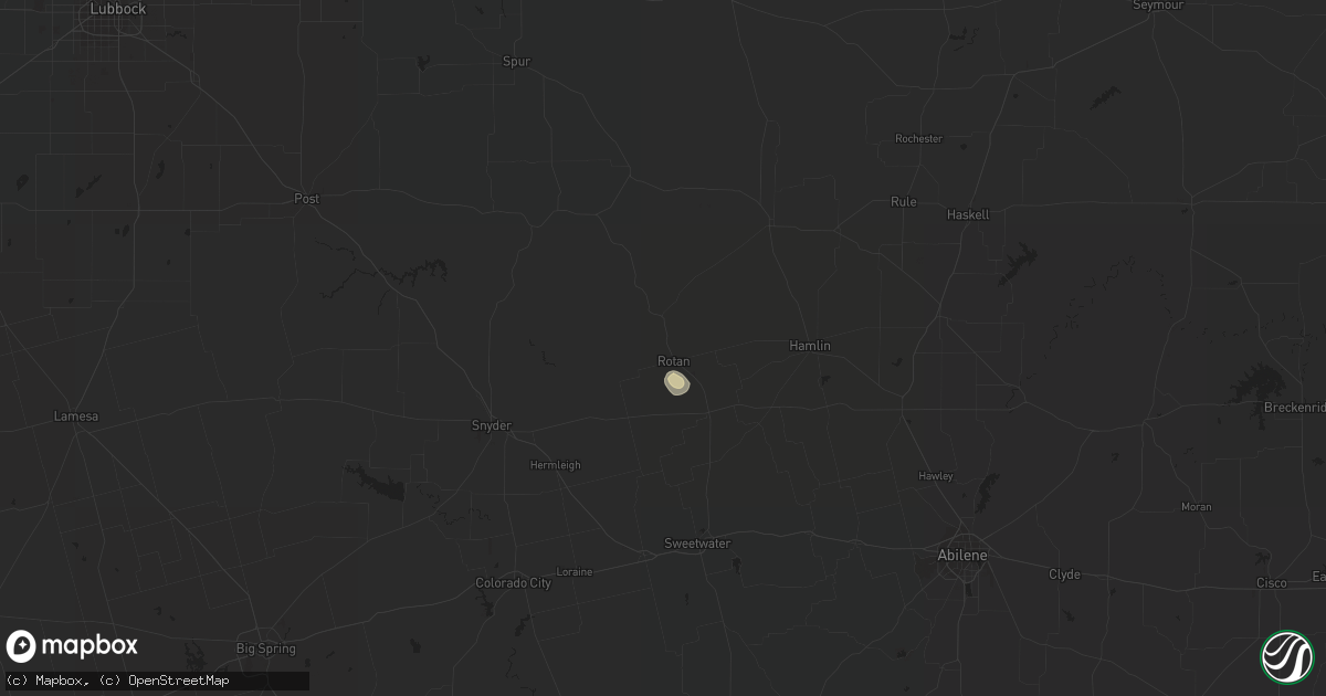 Hail map in Rotan, TX on May 24, 2023