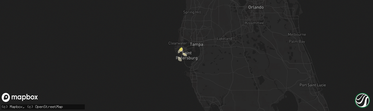 Hail map in Saint Petersburg, FL on May 24, 2023