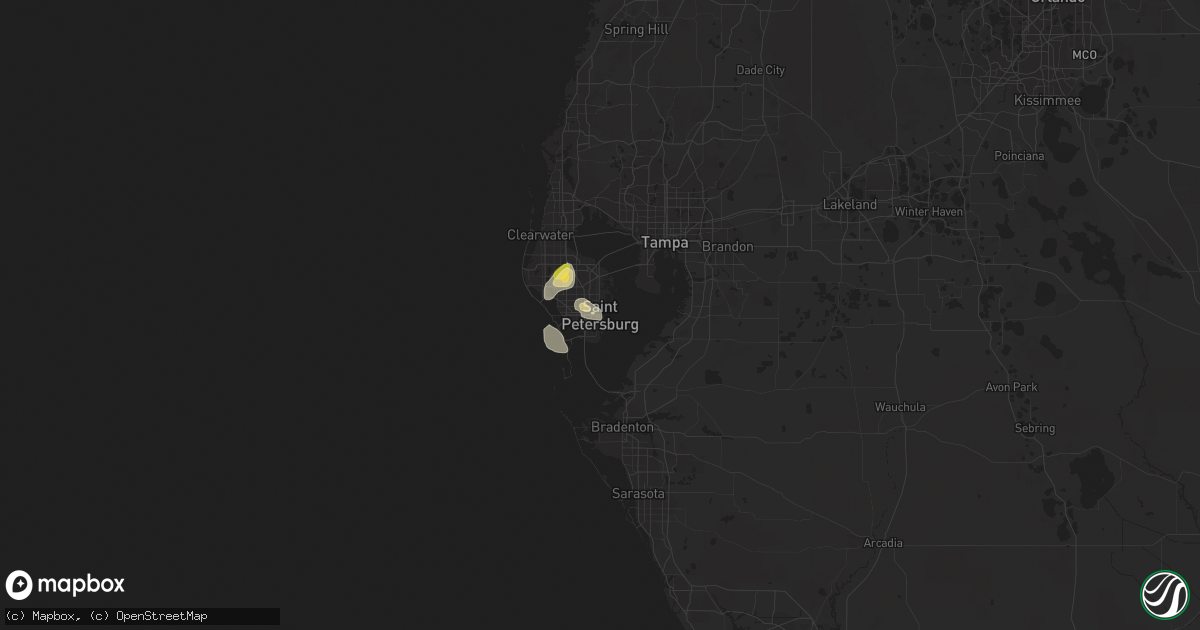 Hail map in Saint Petersburg, FL on May 24, 2023