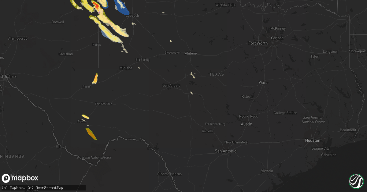 Hail map in Texas on May 24, 2023