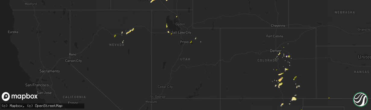 Hail map in Utah on May 24, 2023