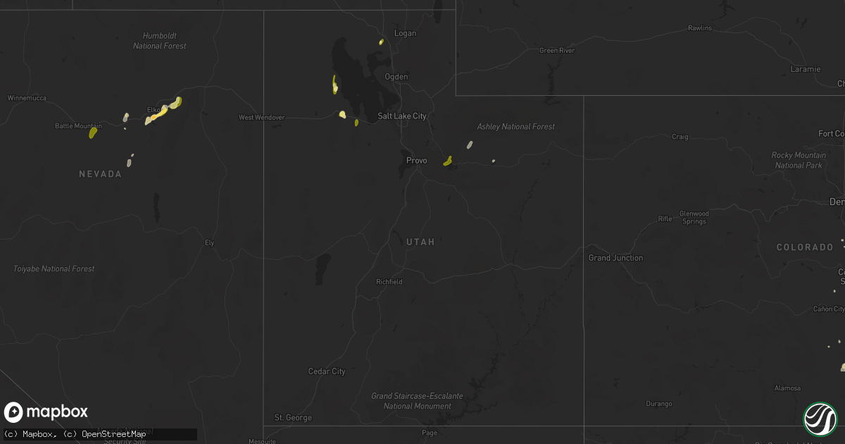 Hail map in Utah on May 24, 2023