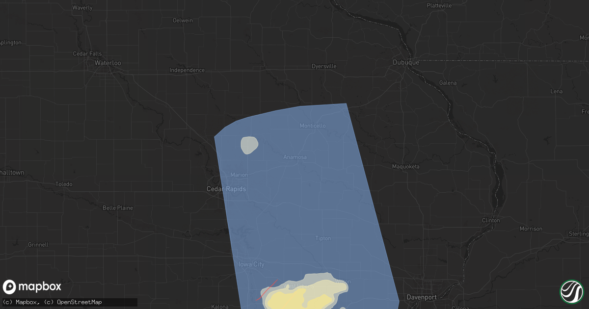 Hail map in Anamosa, IA on May 24, 2024