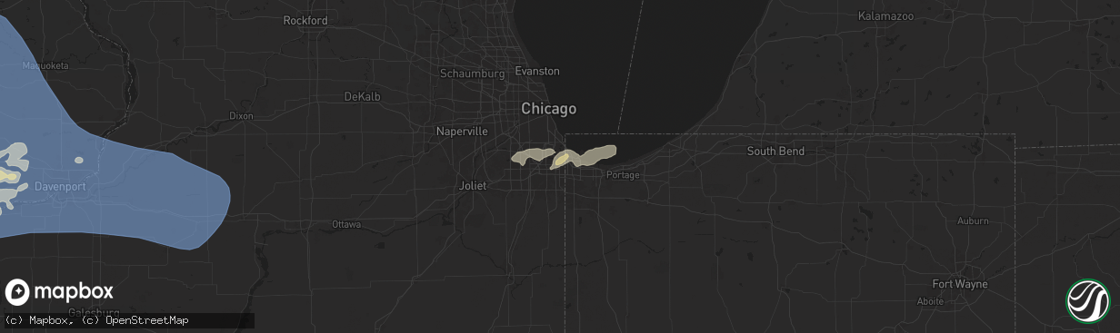 Hail map in Calumet City, IL on May 24, 2024