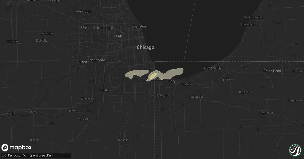 Hail map in Calumet City, IL on May 24, 2024