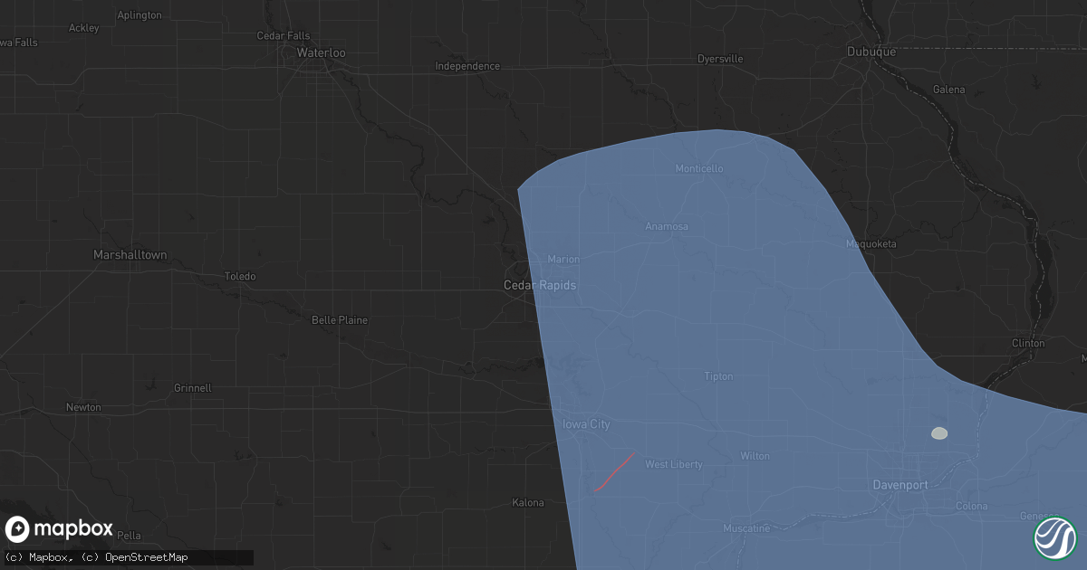Hail map in Cedar Rapids, IA on May 24, 2024