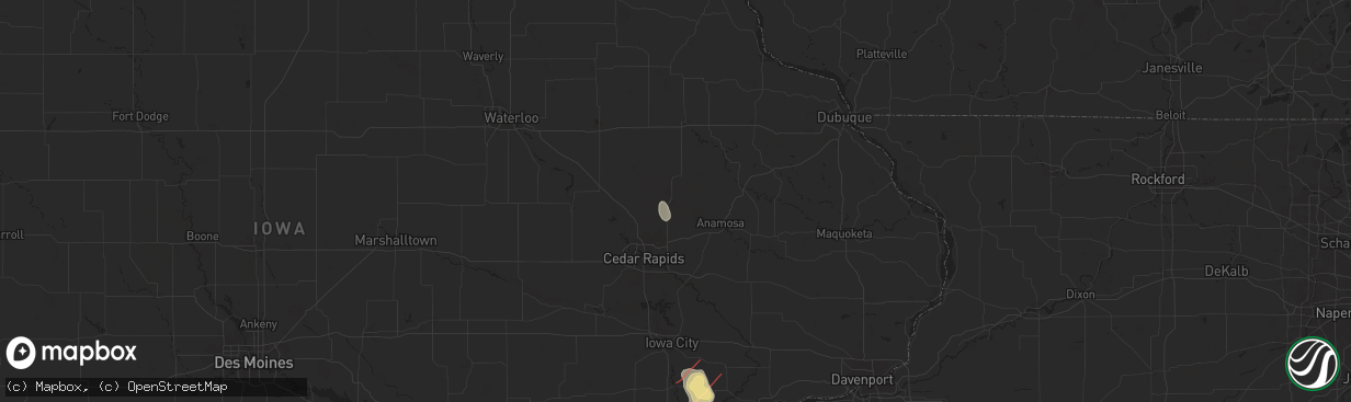 Hail map in Central City, IA on May 24, 2024