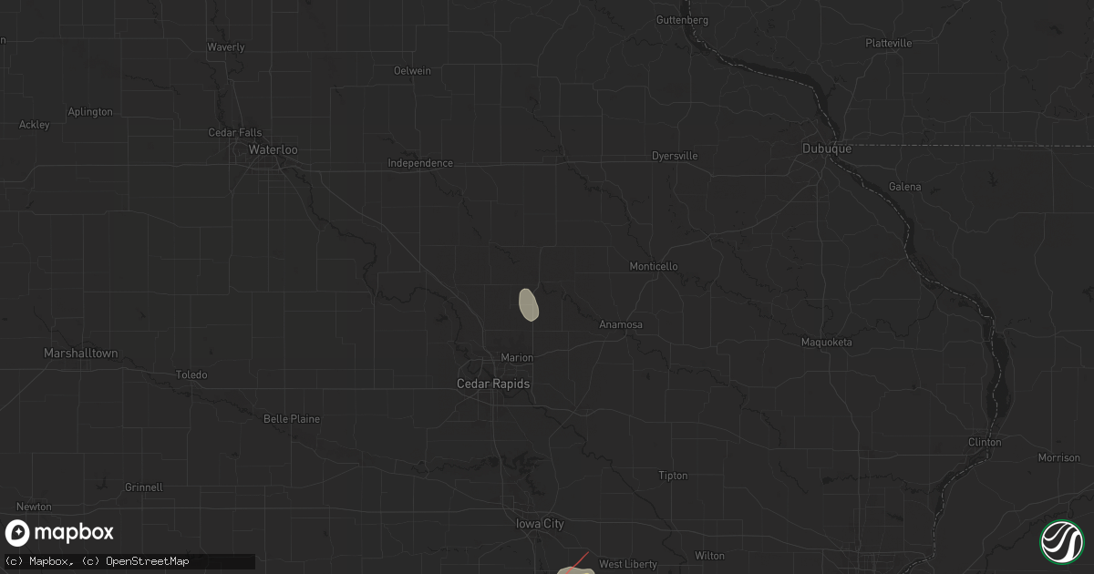 Hail map in Central City, IA on May 24, 2024