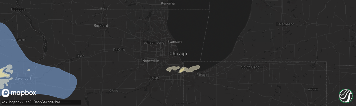 Hail map in Chicago, IL on May 24, 2024