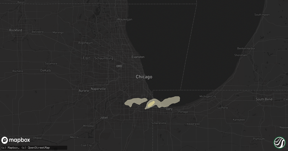 Hail map in Chicago, IL on May 24, 2024