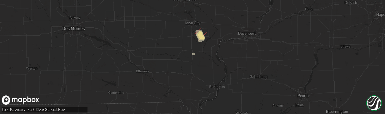 Hail map in Crawfordsville, IA on May 24, 2024