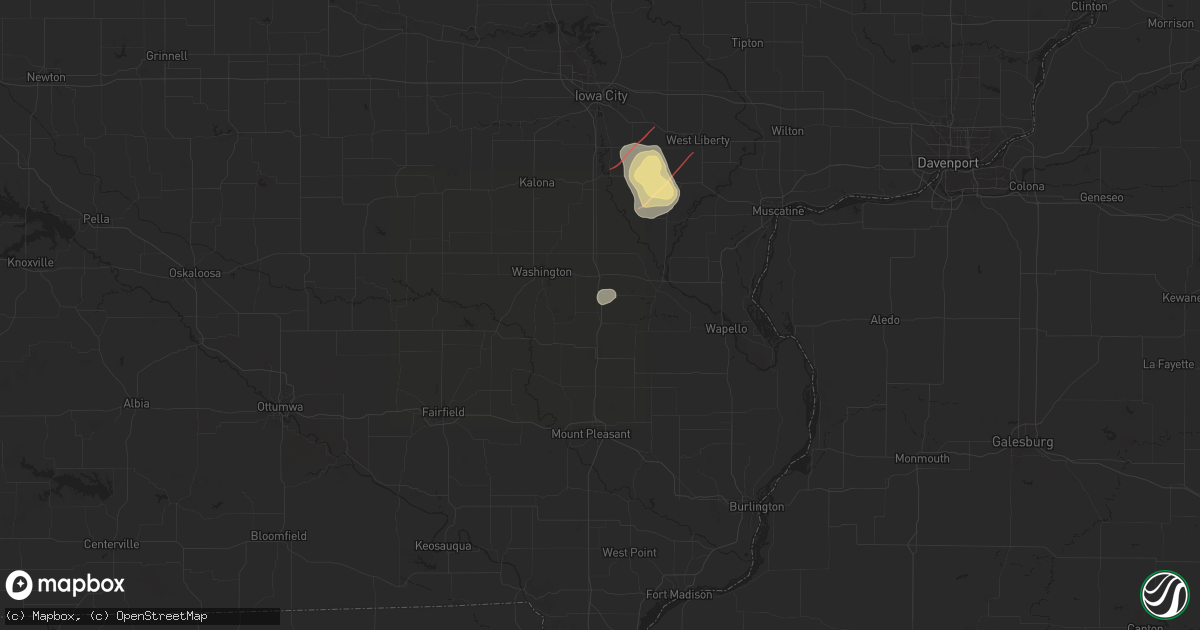 Hail map in Crawfordsville, IA on May 24, 2024