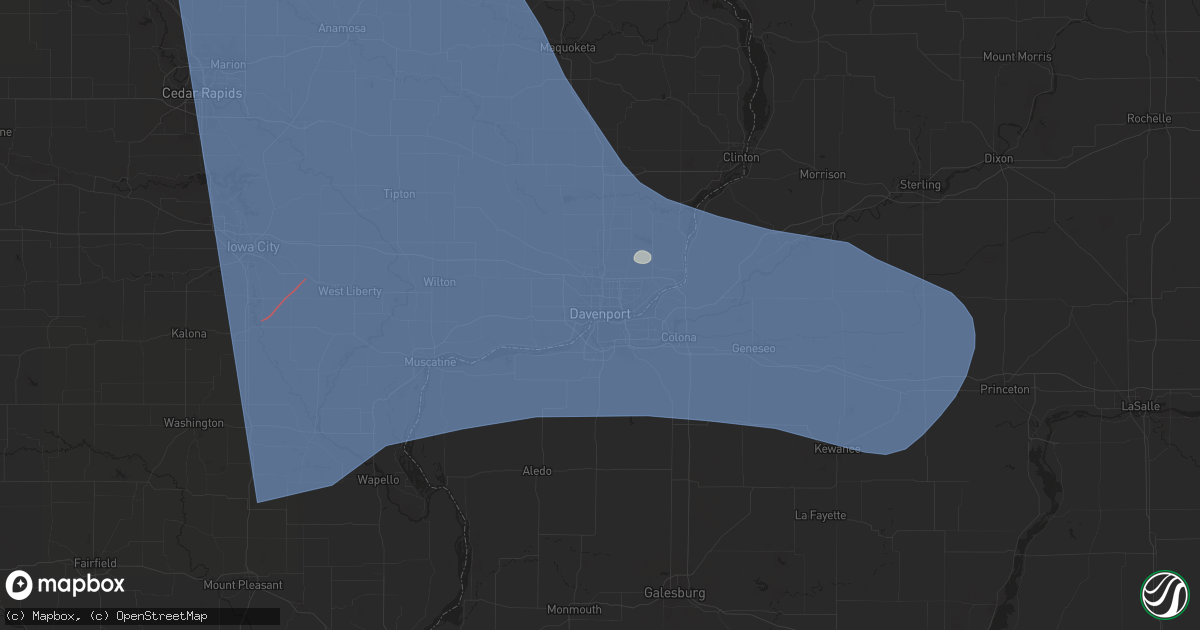Hail map in Davenport, IA on May 24, 2024