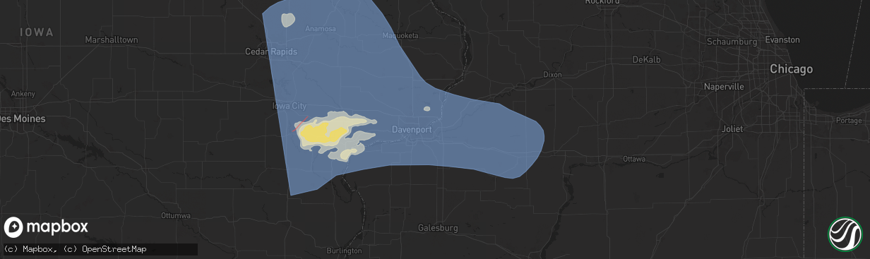 Hail map in East Moline, IL on May 24, 2024