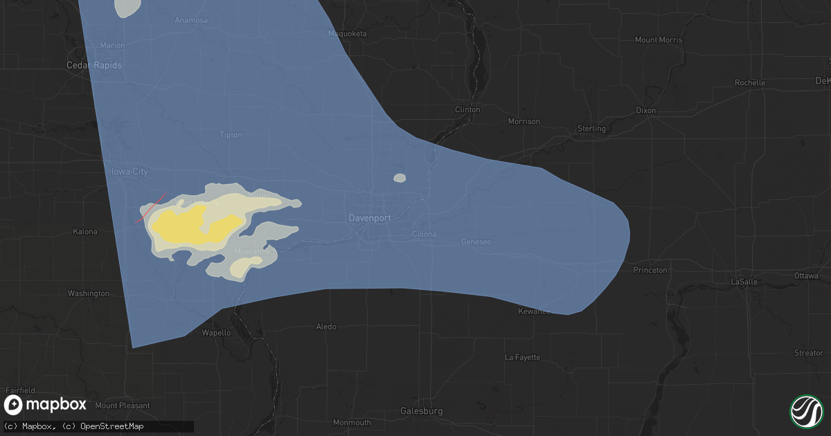 Hail map in East Moline, IL on May 24, 2024