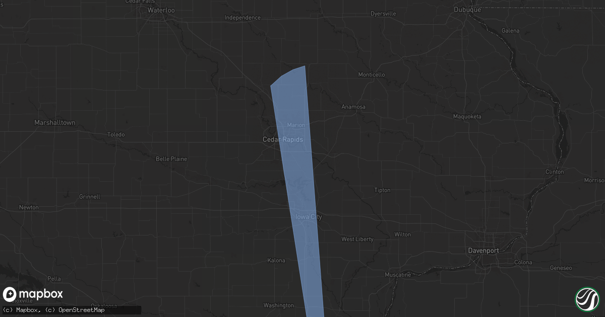 Hail map in Ely, IA on May 24, 2024