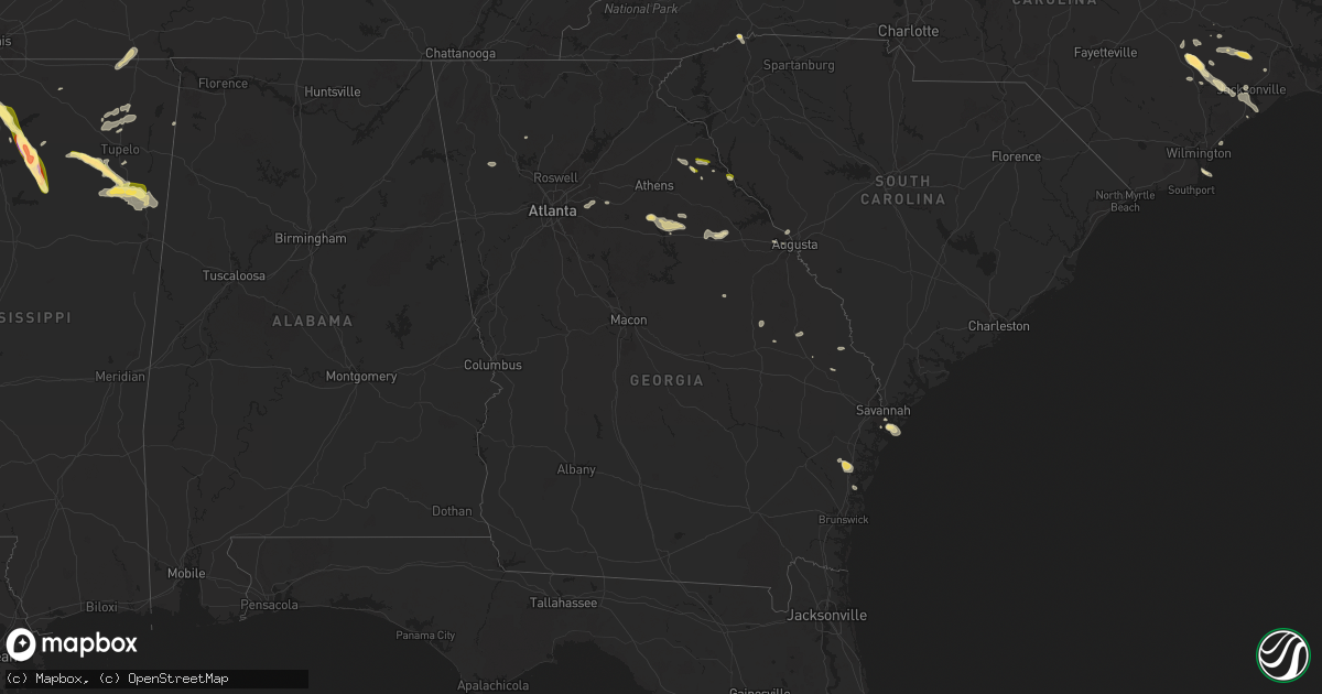 Hail map in Georgia on May 24, 2024