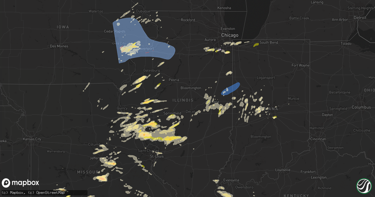 Hail map in Illinois on May 24, 2024