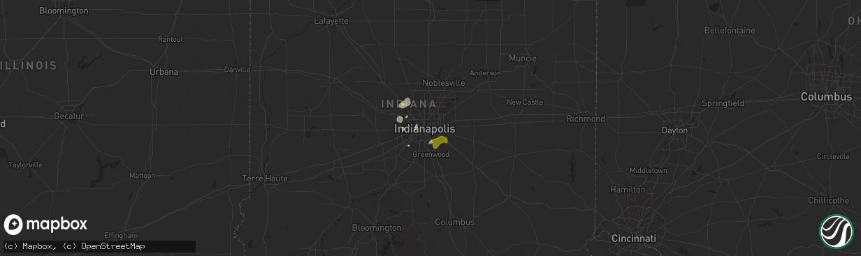 Hail map in Indianapolis, IN on May 24, 2024