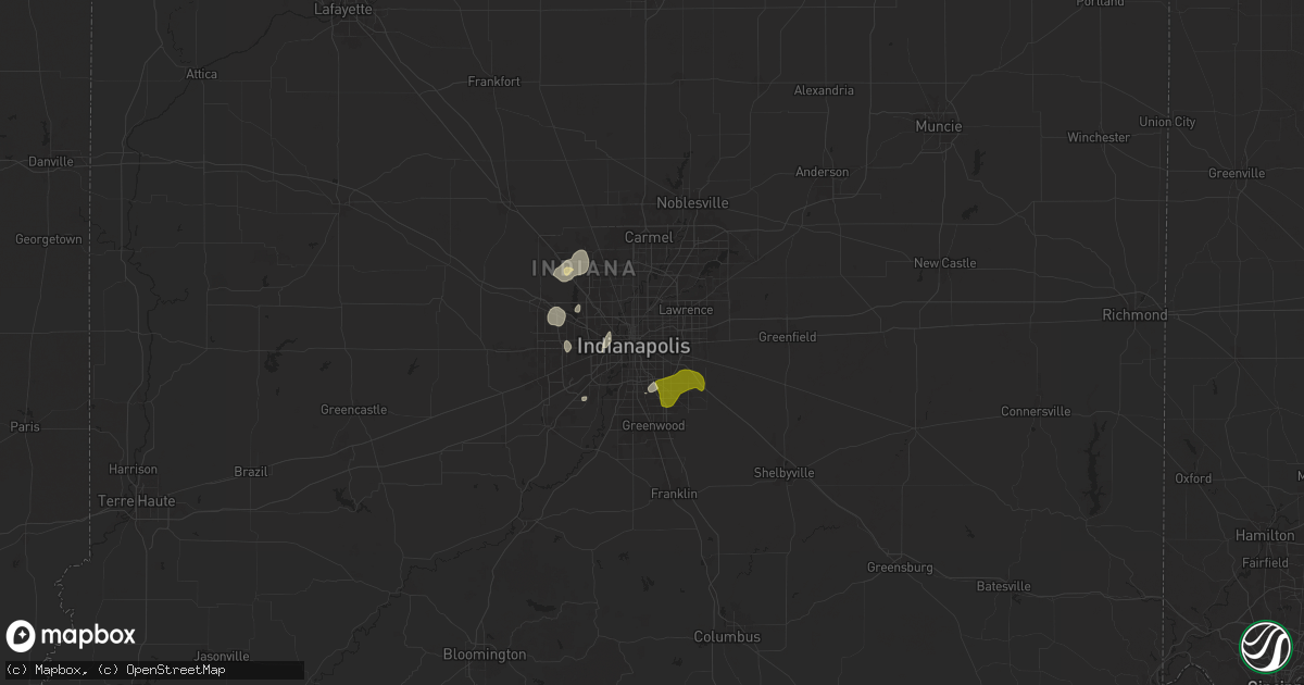 Hail map in Indianapolis, IN on May 24, 2024