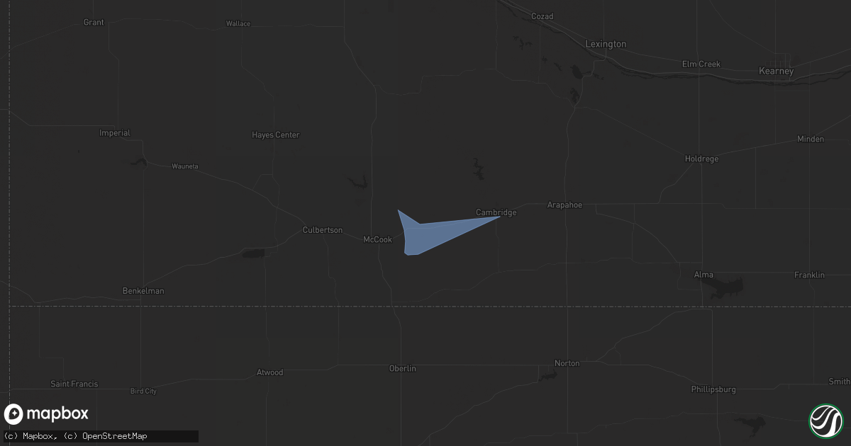 Hail map in Indianola, NE on May 24, 2024
