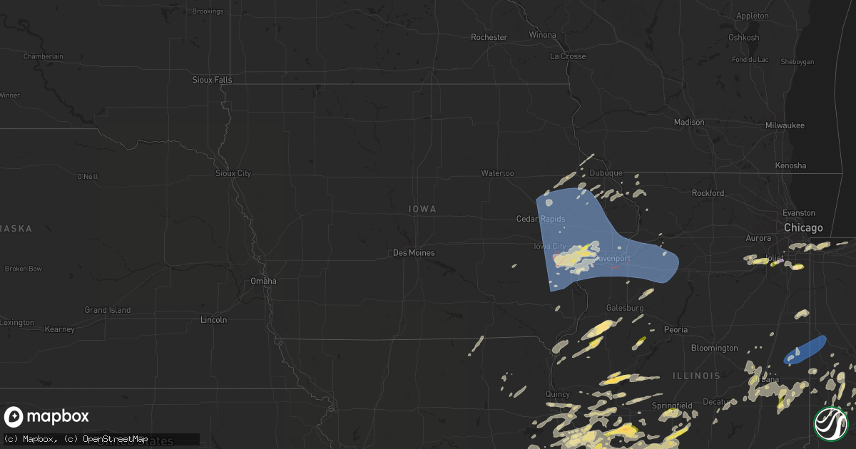 Hail map in Iowa on May 24, 2024