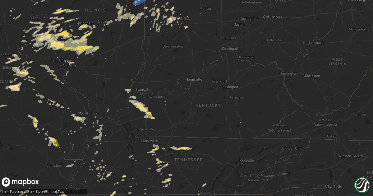 Hail map in Kentucky on May 24, 2024