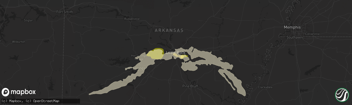 Hail map in Little Rock, AR on May 24, 2024