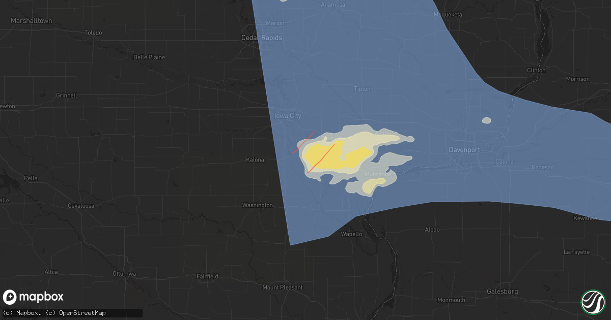 Hail map in Lone Tree, IA on May 24, 2024