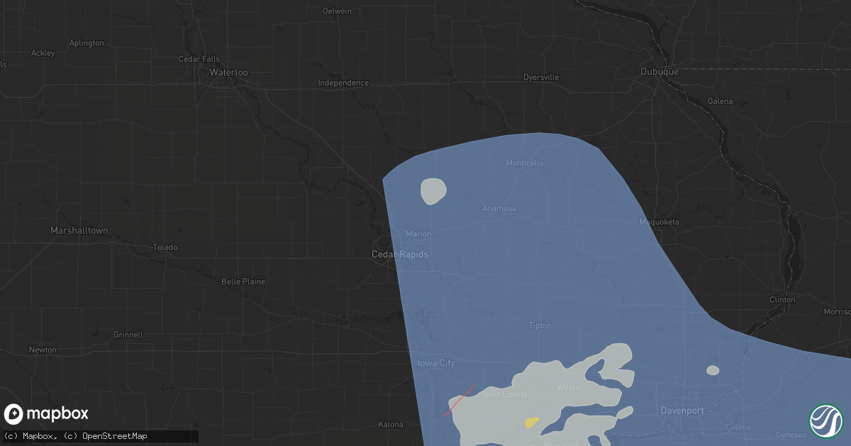 Hail map in Marion, IA on May 24, 2024