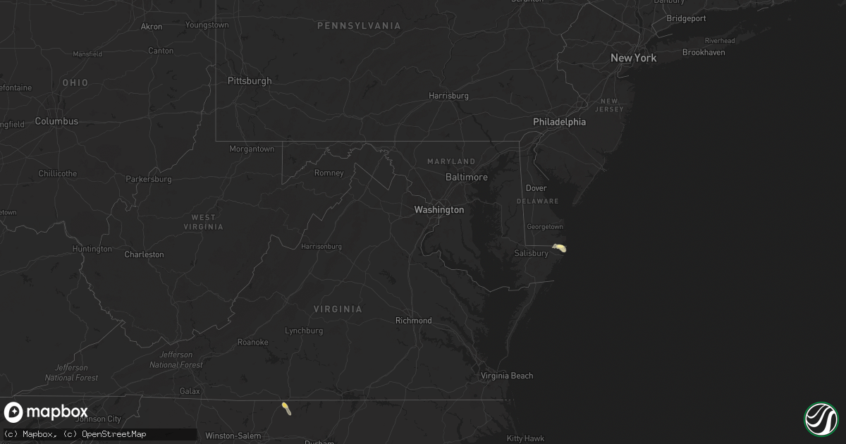 Hail map in Maryland on May 24, 2024