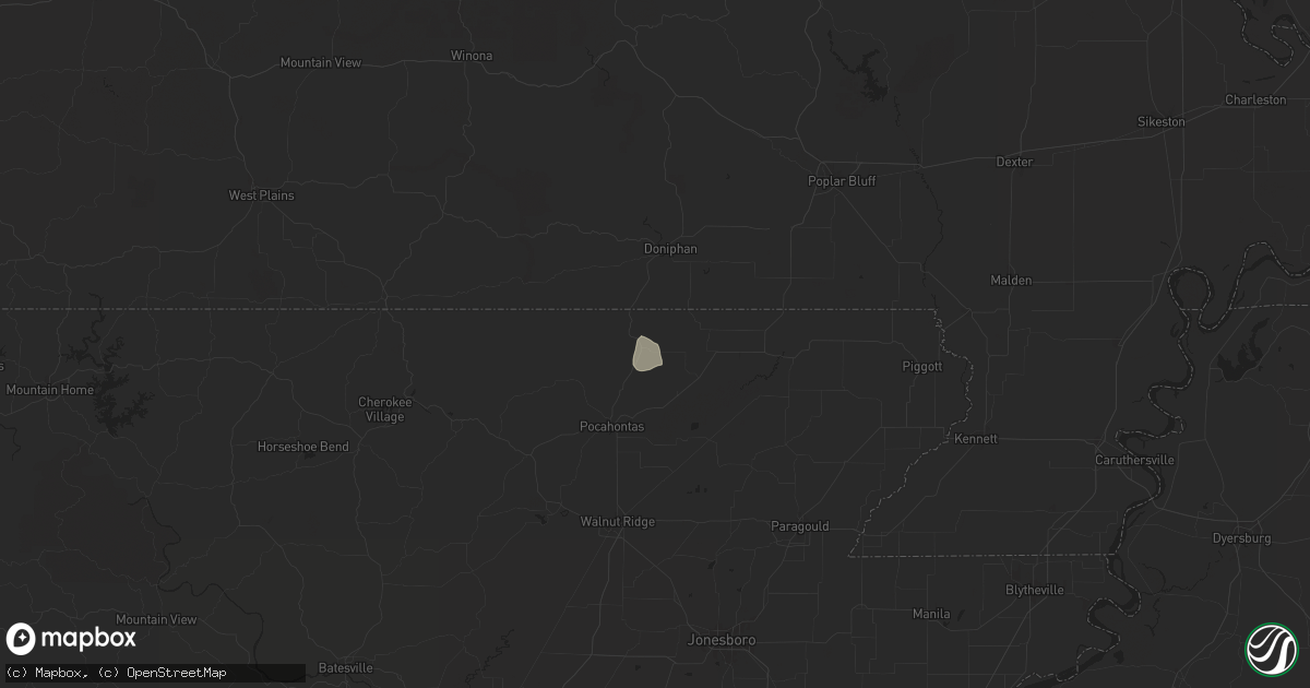 Hail map in Maynard, AR on May 24, 2024