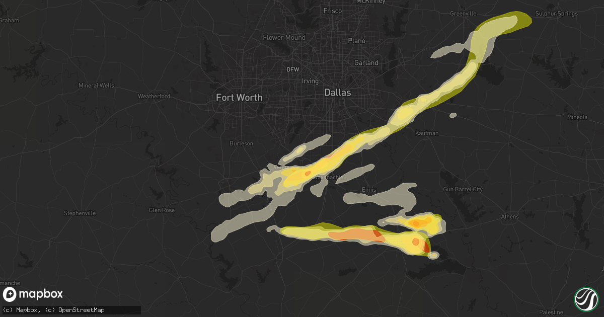 Hail map in Midlothian, TX on May 24, 2024