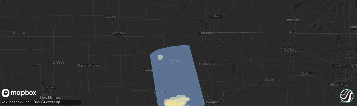 Hail map in Monticello, IA on May 24, 2024